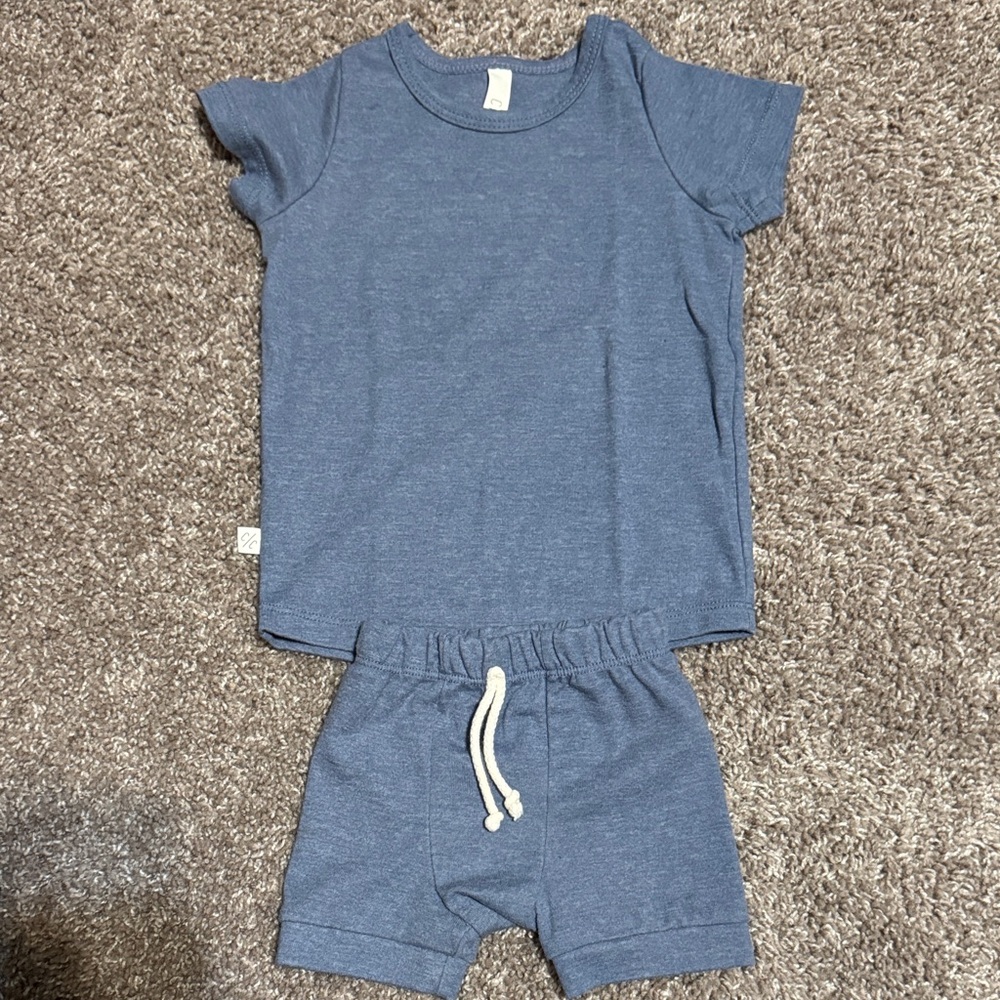 Childhoods Clothing - Rib Knit Set - Steel Blue - 18-24M